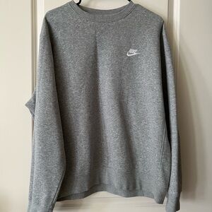 Nike Gray Crewneck Sweatshirt with Small Swoosh Logo